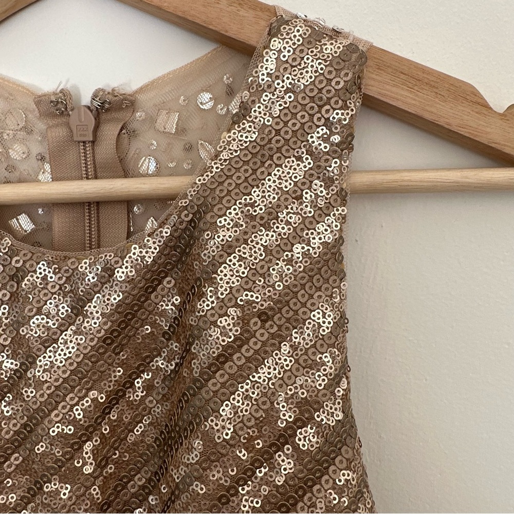 Darlin Sequin Maxi dress color Gold Size 5 - Picture 4 of 7